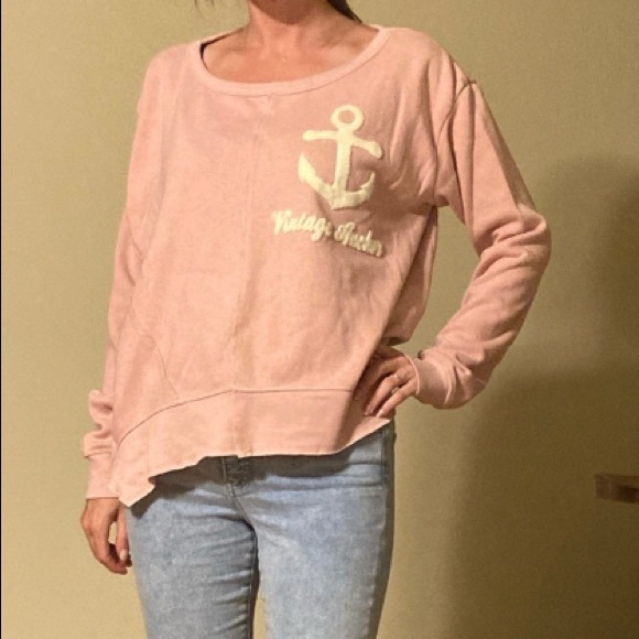 Vintage Anchor Tops - Vintage Anchor Pink Sweatshirt